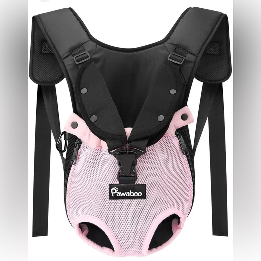 Pawaboo Black and Pink Dog Carrier Backpack (New)